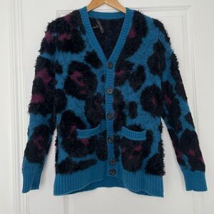 Marc Jacobs Runway animal print cashmere cardigan Size XS